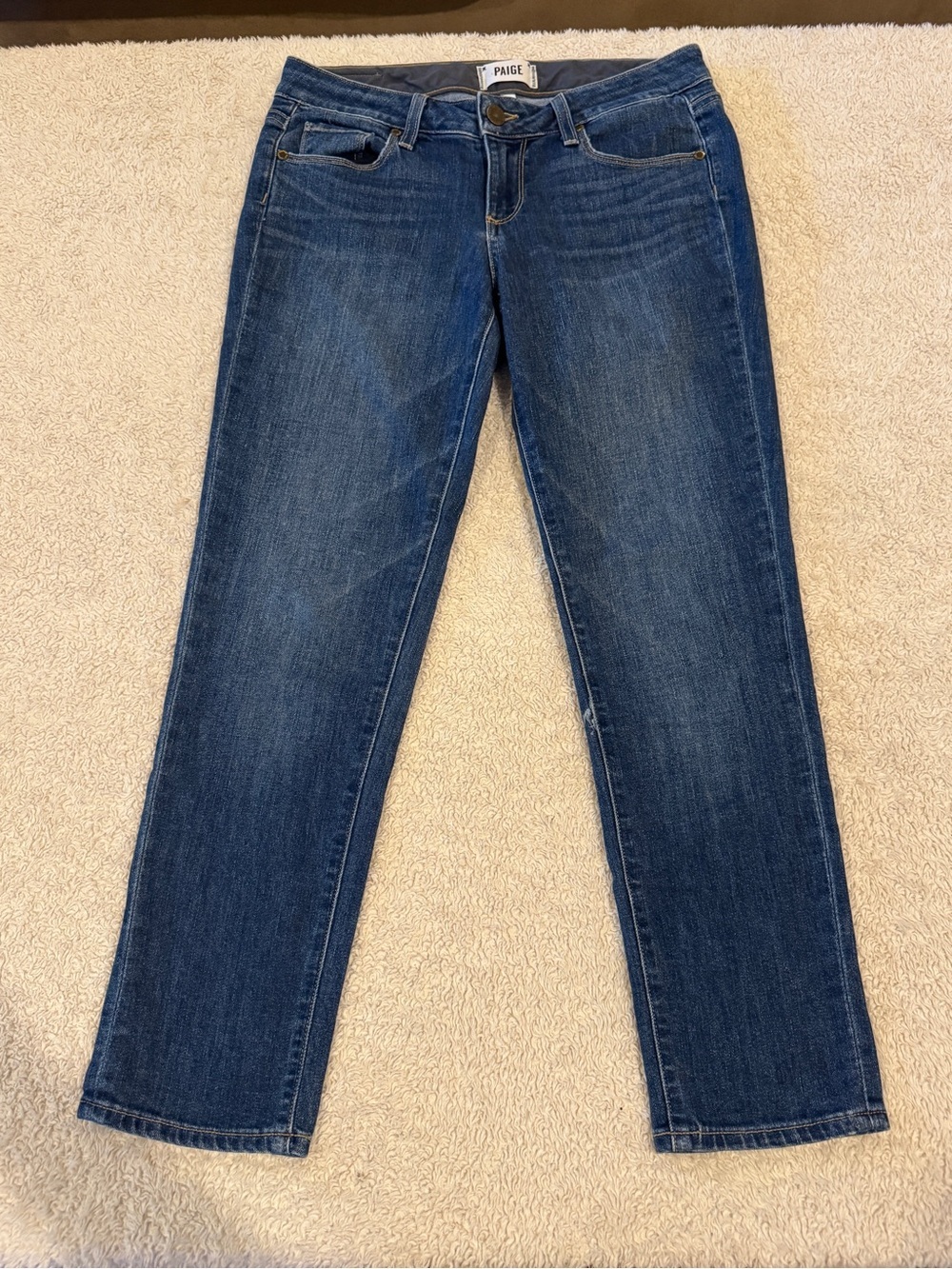 PAIGE Straight-Leg Jeans Jimmy Jimmy Crop in Dark Indigo Blue